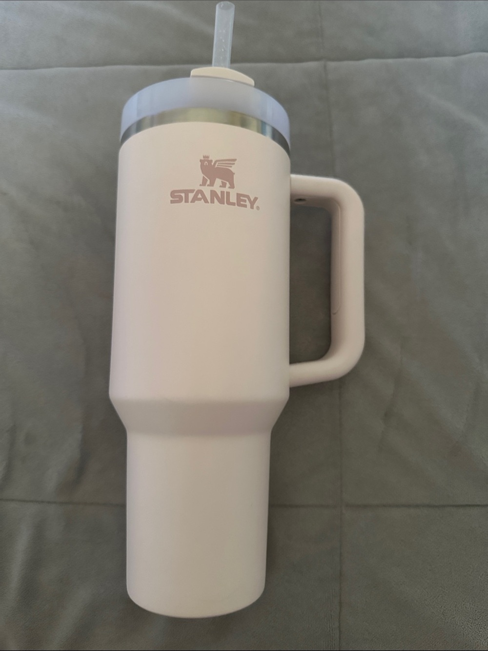 40oz used Stanley with Brand New Glitter straw Class 2026 etched into side.